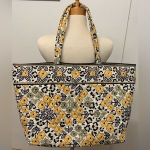 Vera Bradley Yellow and Black Floral Tote